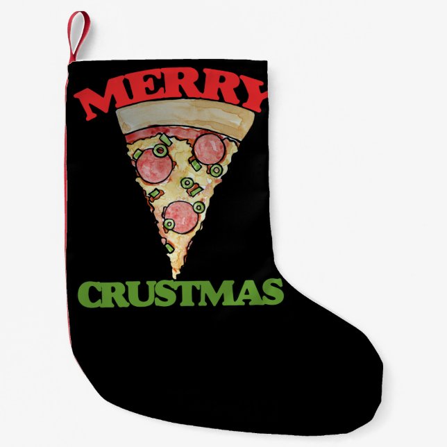 Petite Chaussette De Noël Joyeux Noël pizza (Devant)