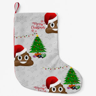 Petite Chaussette De Noël joyeux noël poo émoji stockage