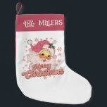 Petite Chaussette De Noël Joyeux Noël Retro Typographie Père Noël Pink Casqu<br><div class="desc">Joyeuse typographie rétro rose de Noël avec un Père Noël avec un casquette rose.</div>