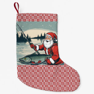 Petite Chaussette De Noël Joyeux Noël Santa Claus Pêche Poissons