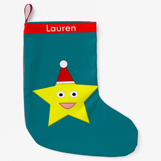 Petite Chaussette De Noël Joyeux petit Noël étoile Custom Stocking (Devant)