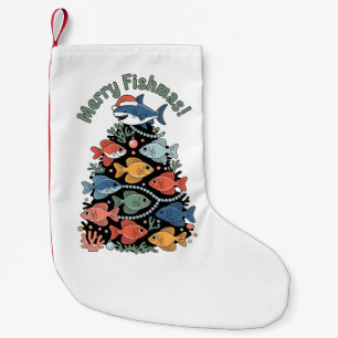 Petite Chaussette De Noël Joyeux Poisson Noël Arbre Poisson Drôle Pêche