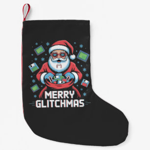 Petite Chaussette De Noël Joyeux programmeur de codage Glitchmas Père Noël N