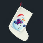 Petite Chaussette De Noël Joyeux Snowman Noël Stocker<br><div class="desc">Happy Snowman - Joyeux Noël</div>
