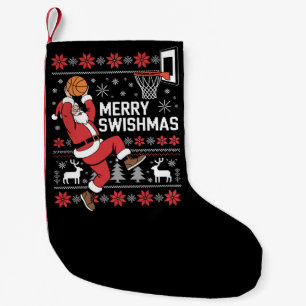 Petite Chaussette De Noël Joyeux Swishmas Basket Noël Moche Xmas