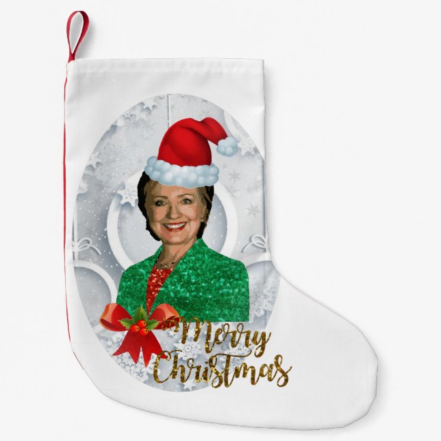Petite Chaussette De Noël joyeux xmas Hillary clinton stockage (Devant)