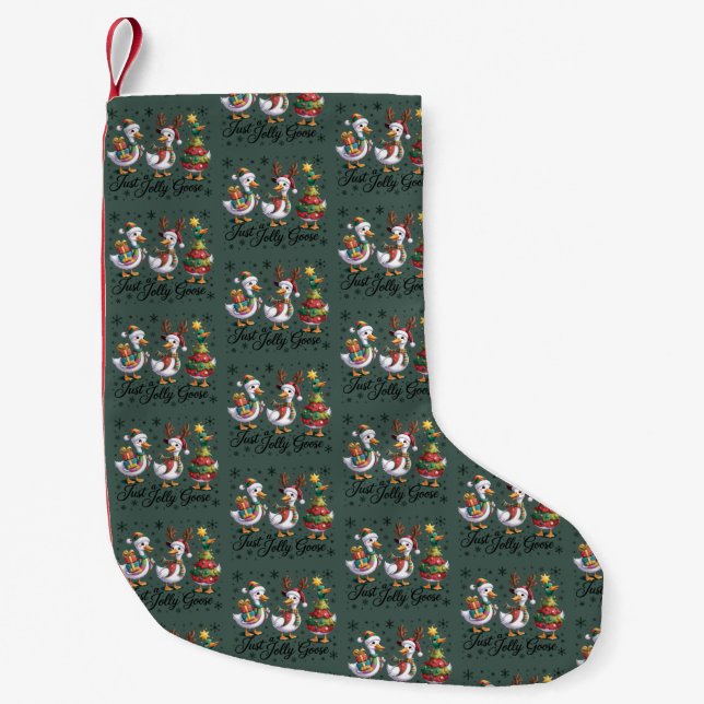 Petite Chaussette De Noël Juste un joyeux patchwork de Noël canard drôle  (Devant)