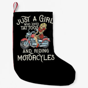 Petite Chaussette De Noël Juste Une Fille Qui Aime Les Motos Drôle Art Gift.