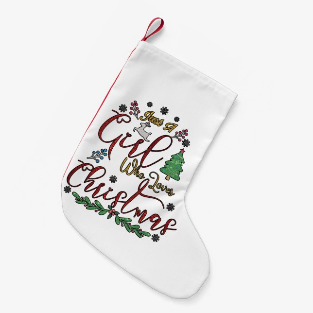 Petite Chaussette De Noël Juste une fille qui aime Noël (Devant (Accrochage))