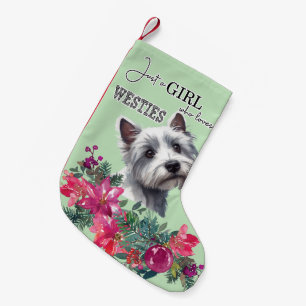 Petite Chaussette De Noël Juste une fille qui aime Westies mignonne Westie A