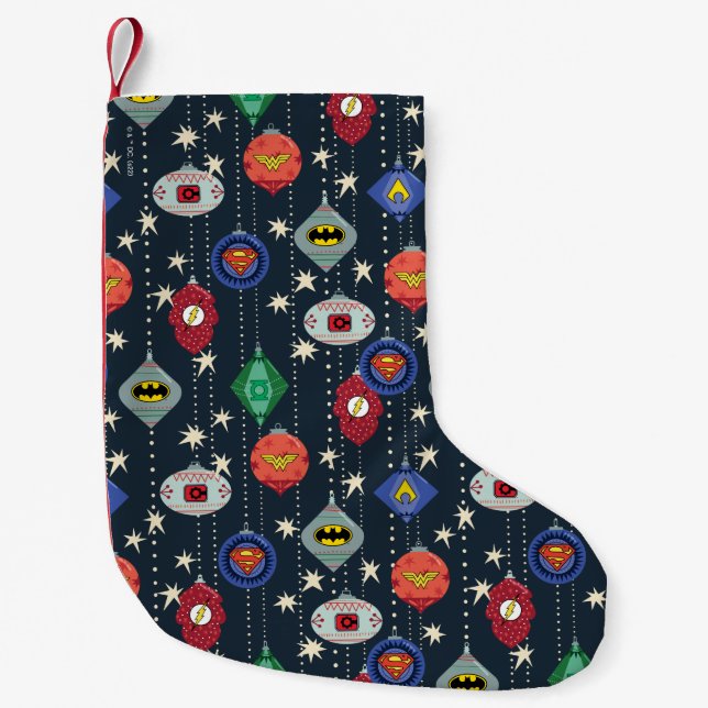 Petite Chaussette De Noël Justice League Holiday Bauble Pattern (Devant)