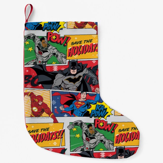 Petite Chaussette De Noël Justice League "Sauvez les fêtes !" (Devant)