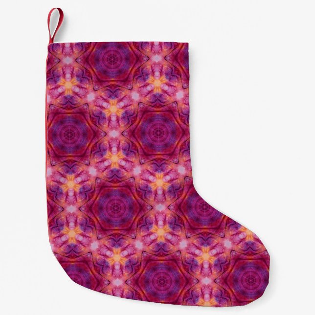 Petite Chaussette De Noël kaleido violet, violet, orange et bleu (Devant)