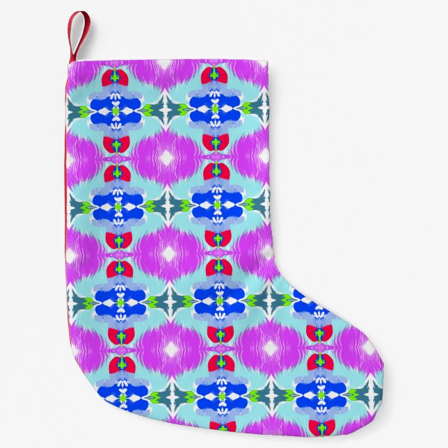 Petite Chaussette De Noël Kaleidoscope Fleur d'Azur (Devant)