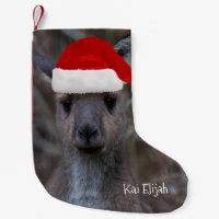 Kangaroo Australie Animal Red Santa Hat