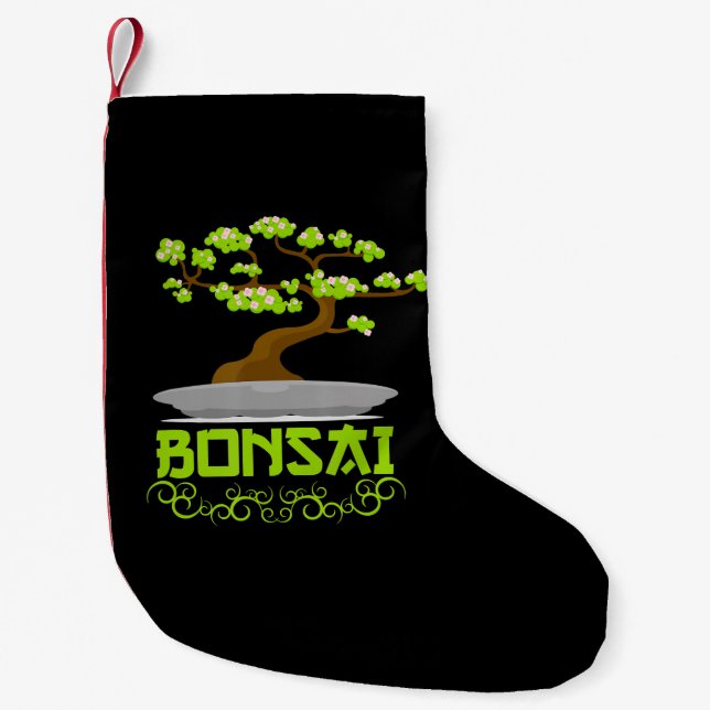 Petite Chaussette De Noël Kanji de Bonsai Tree (Devant)