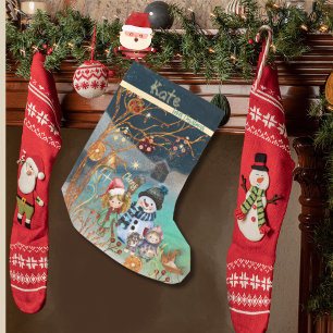 Petite Chaussette De Noël Kate aime Noël bleu