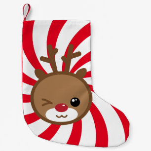 Petite Chaussette De Noël Kawaii Reindeer Noël Stocker