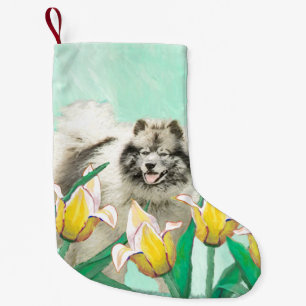 Petite Chaussette De Noël Keeshony in Tulips Peinture mignonne Original Chie