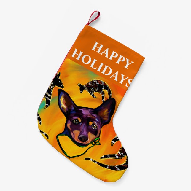 PETITE CHAUSSETTE DE NOËL KELPIE AUSTRALIEN  (Devant (Accrochage))