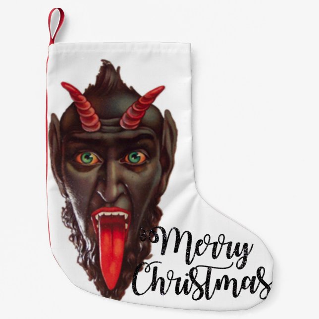 Petite Chaussette De Noël krampus joyeux stockage de noël (Devant)