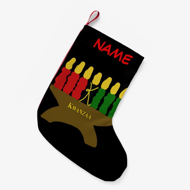 Petite Chaussette De Noël Kwanzaa Art Noël Stocking (Devant (Accrochage))