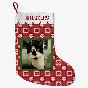 Petite Chaussette De Noël La coutume de chat ajoutent le guingan de Kitty de