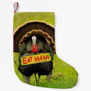 Petite Chaussette De Noël La dinde fière de SlipperyJoe mange du jambon roug