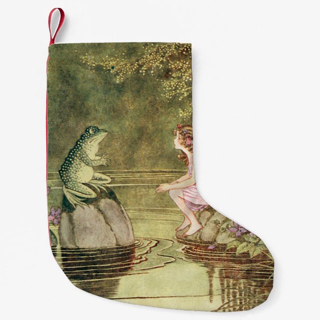 Petite Chaussette De Noël La grenouille et la fée (Devant)