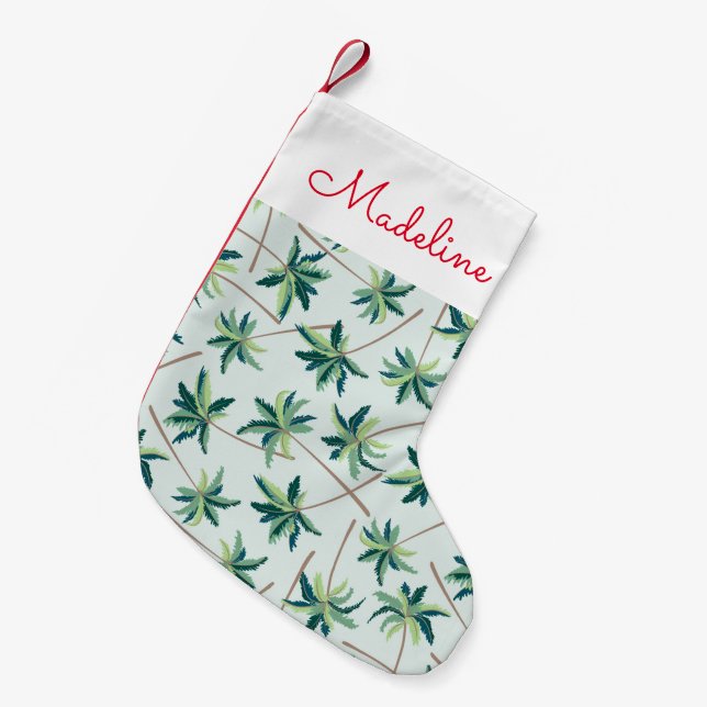 Petite Chaussette De Noël La paume australienne tropicale | de vulpin (Devant (Accrochage))