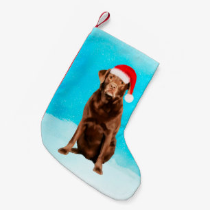 Petite Chaussette De Noël Labrador Chien sur la plage Casquette de Noël