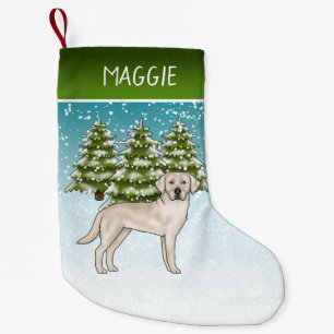 Petite Chaussette De Noël Labrador Retriever crème de Noël et nom personnali