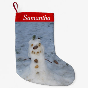 Petite Chaussette De Noël Laissez lui neiger petit bonhomme de neige mignon