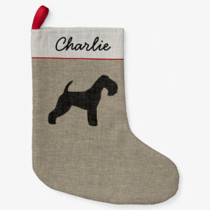 Petite Chaussette De Noël Lakeland Terrier Chien Silhouette Xmas Personnalis