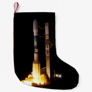 Petite Chaussette De Noël Lancement de Rocket d'espace de nuit