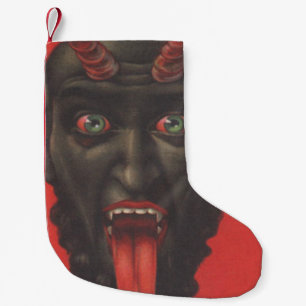 Petite Chaussette De Noël Langue Krampus rouge