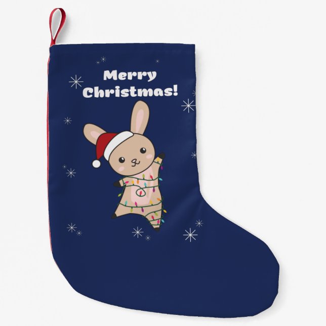 Petite Chaussette De Noël Lapin Joyeux Noël Animaux d'hiver Lapins Petits la (Devant)