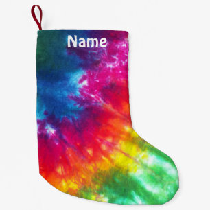 Petite Chaussette De Noël L'arc-en-ciel teignent en nouant customisé