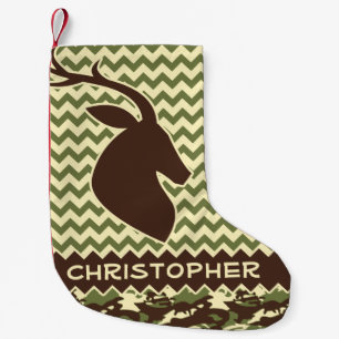 Petite Chaussette De Noël Le camouflage de mâle de cerfs communs de Chevron