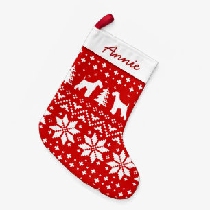 Petite Chaussette De Noël Le chien d'Airedale Terrier silhouette le motif de