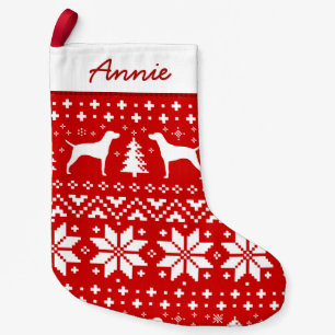 Petite Chaussette De Noël Le chien de Vizsla silhouette le motif de chandail