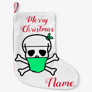 Petite Chaussette De Noël Le crâne porte le masque Thunder_Cove