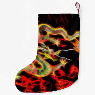 Petite Chaussette De Noël Le feu impressionnant de dragon sur l'énergie