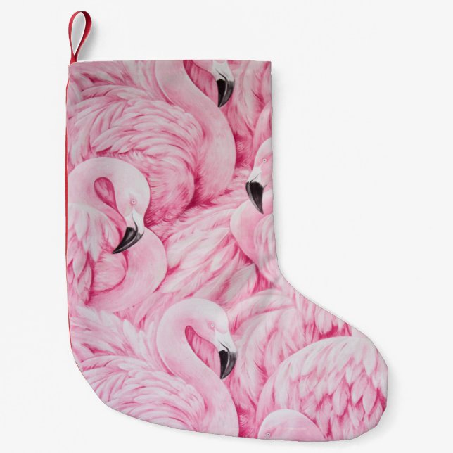 PETITE CHAUSSETTE DE NOËL LE FLAMANT ROSE EST PARTOUT (Devant)
