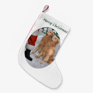 Petite Chaussette De Noël Le golden retriever croient Noël