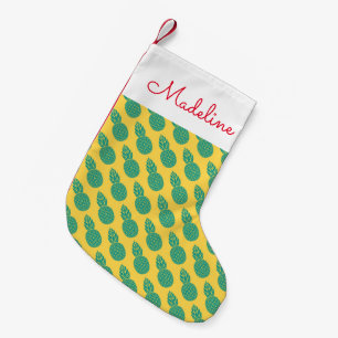 Petite Chaussette De Noël Le motif d'ananas ajoutent votre initiale
