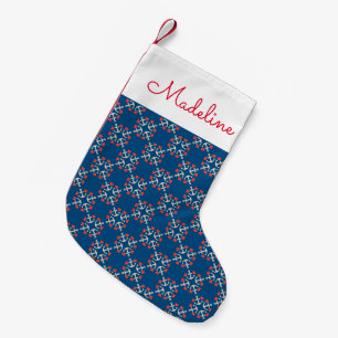 Petite Chaussette De Noël Le motif d'Ancre et de coeur ajoutent votre nom