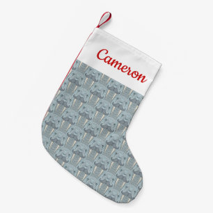 Petite Chaussette De Noël Le motif   de moustache de morse ajoutent votre