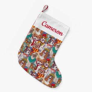 Petite Chaussette De Noël Le motif mignon de mode de chiot ajoutent votre