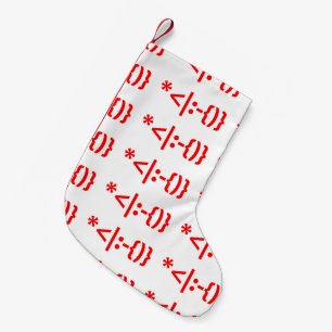 Petite Chaussette De Noël Le Père Noël avec la barbe Émoticon de Noël